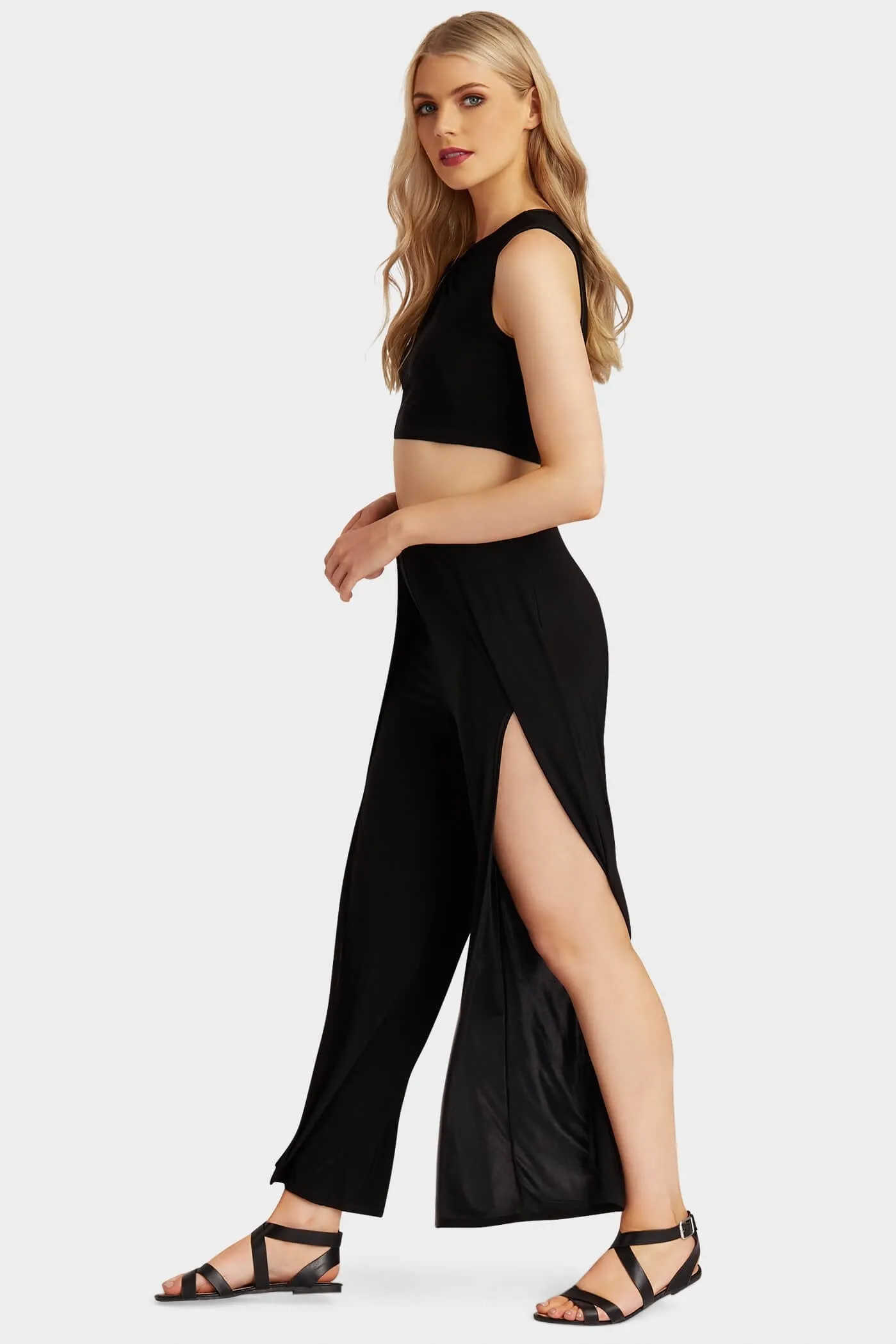 Black Wrap Palazzo Trousers