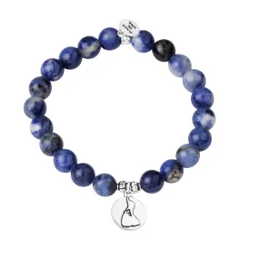 Block Island | Stone Beaded Charm Bracelet  | Sodalite - Inner Peace