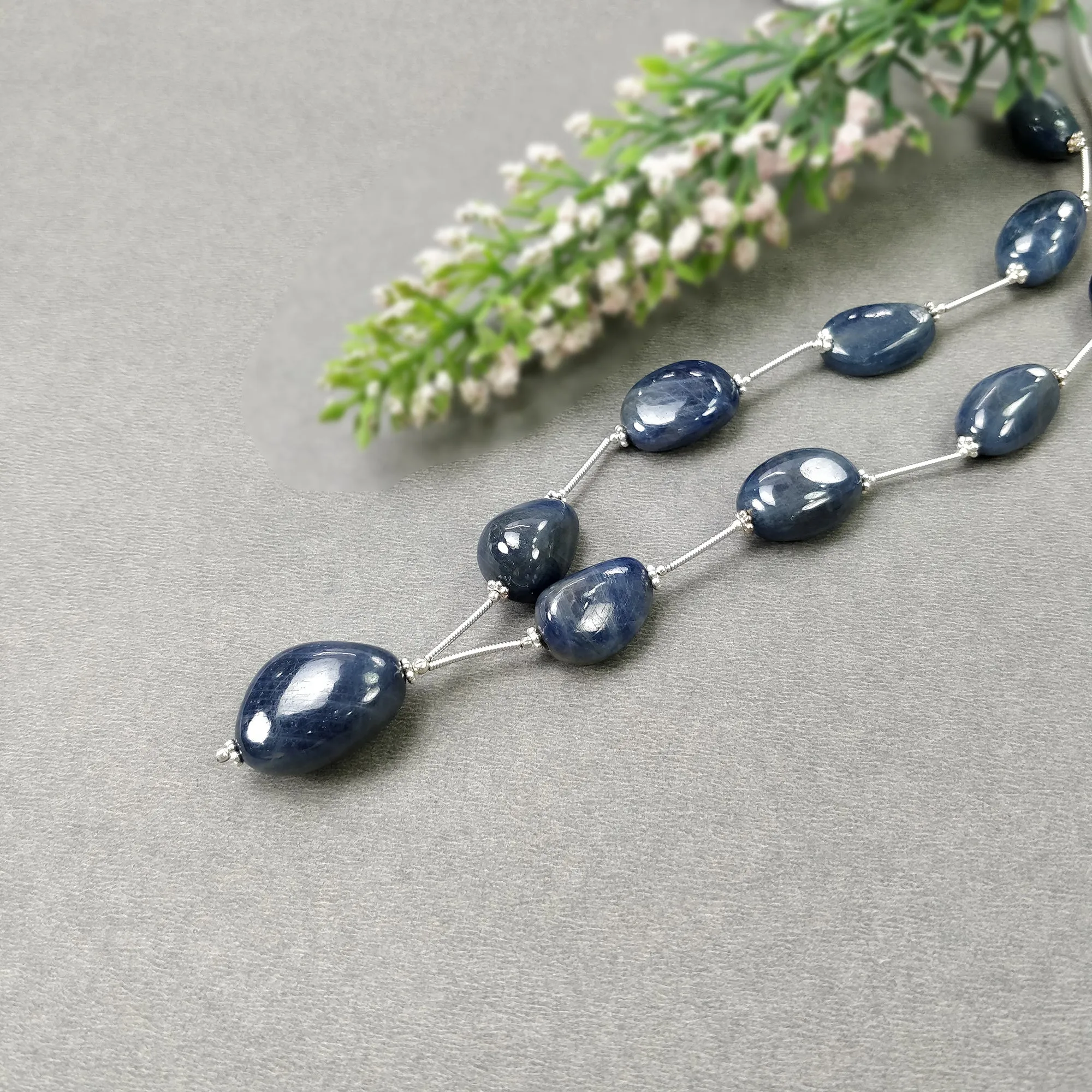 BLUE SAPPHIRE Gemstone Cabochon Loose Beads: 271.20cts Natural Untreated Sapphire Plain Oval Shape Beads 15.5*9mm - 23.5*16.5mm