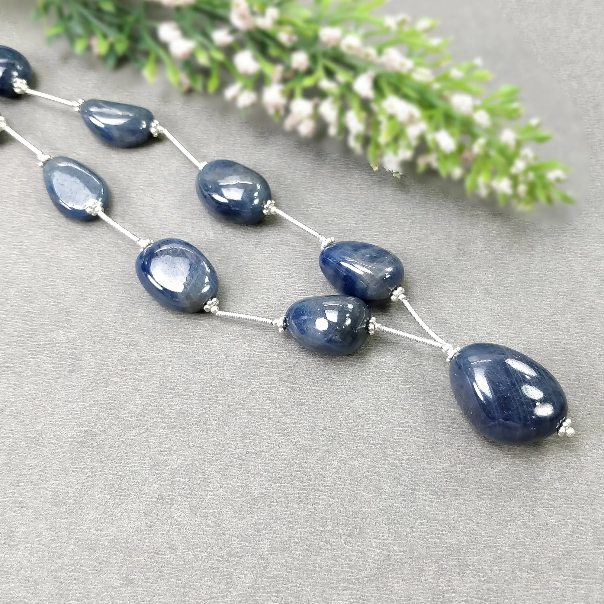 BLUE SAPPHIRE Gemstone Cabochon Loose Beads: 271.20cts Natural Untreated Sapphire Plain Oval Shape Beads 15.5*9mm - 23.5*16.5mm