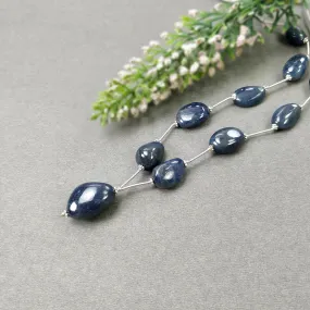 BLUE SAPPHIRE Gemstone Cabochon Loose Beads: 271.20cts Natural Untreated Sapphire Plain Oval Shape Beads 15.5*9mm - 23.5*16.5mm