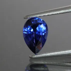 Blue Sapphire | natural, purple blue, pear cut 7x5 mm, VS, 0.8ct