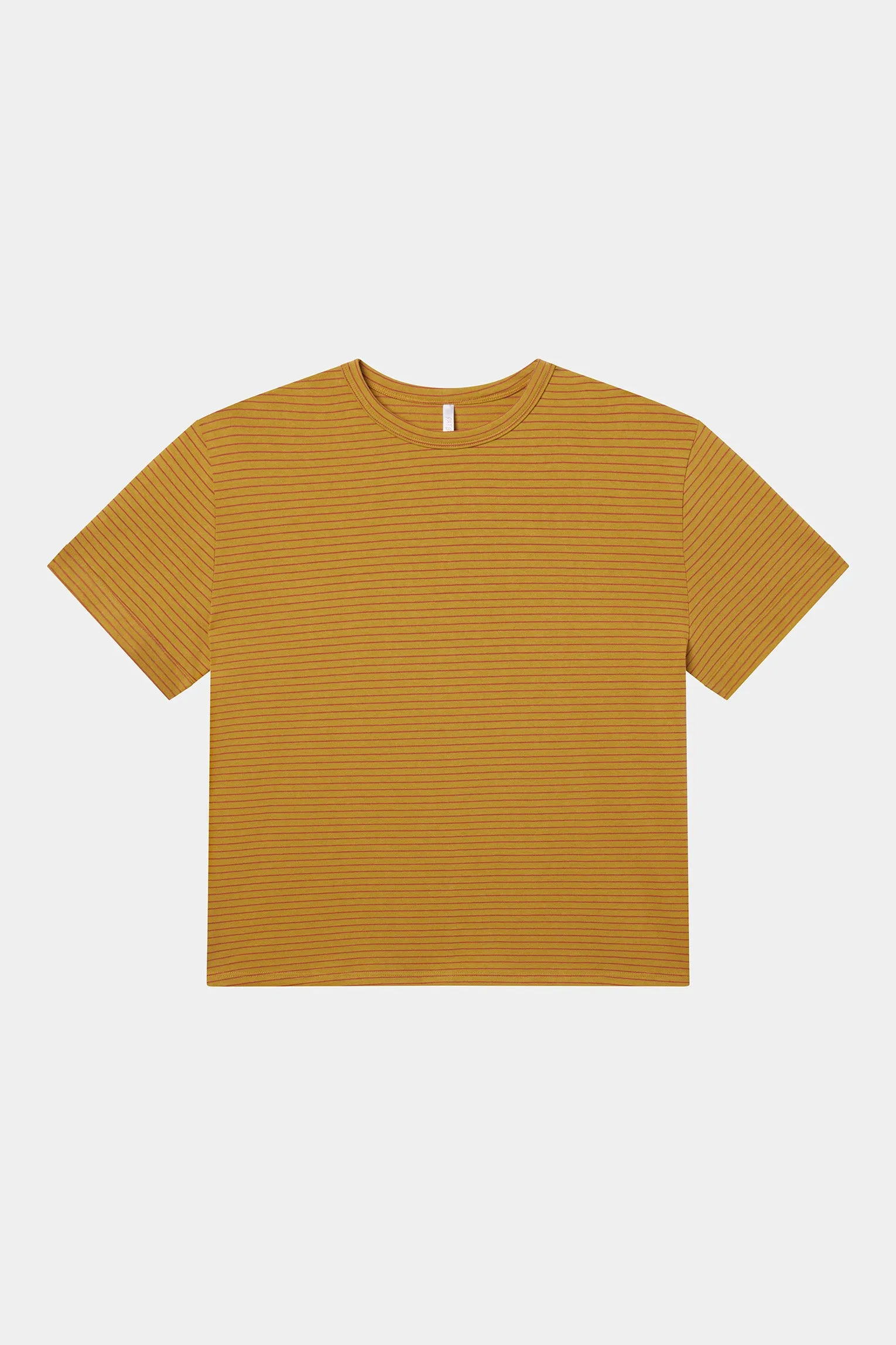 BOIFRIEND T-SHIRT IN MUSTARD STRIPE