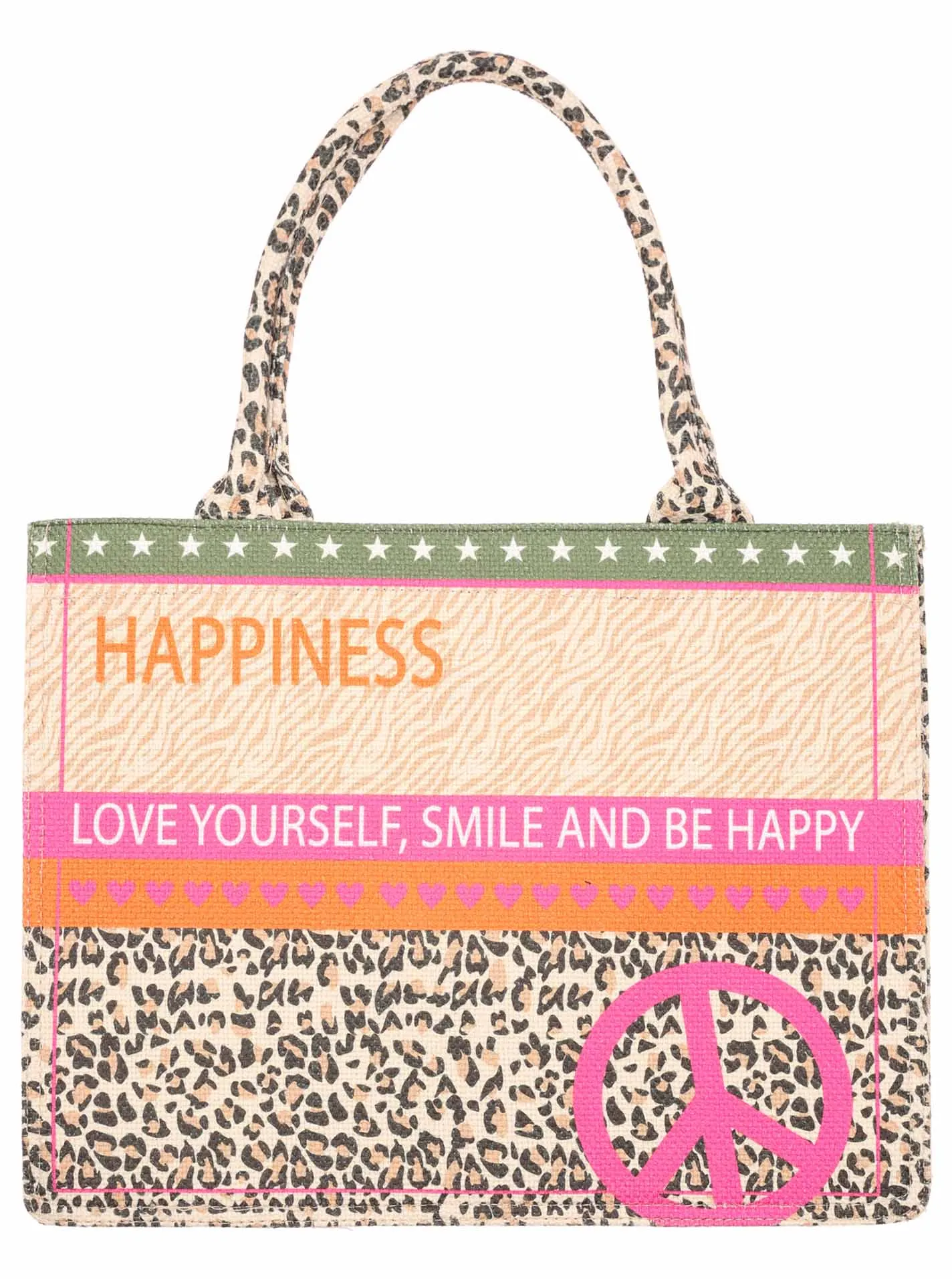 BOOK TOTE BAG ZWILLINGSHERZ "CARLY" HAPPINESS