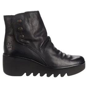 Brom344Fly Leather Women's Zip Up Ankle Boots