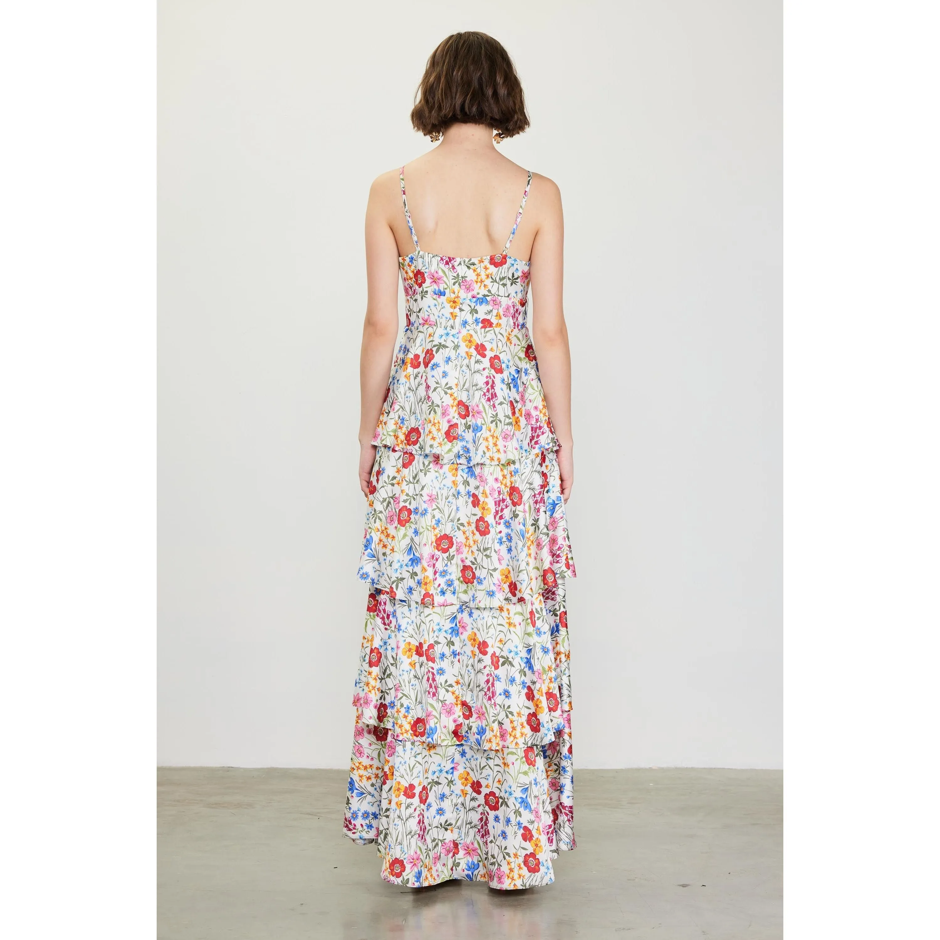 Brooklyn Floral Tiered Maxi Skies are Blue Dress