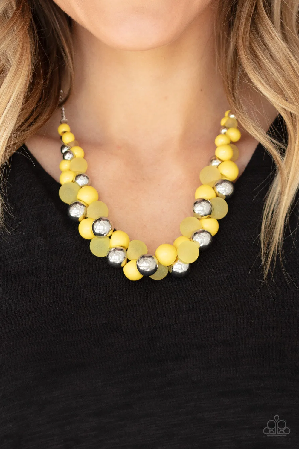 Bubbly Brilliance - Yellow Paparazzi Necklace