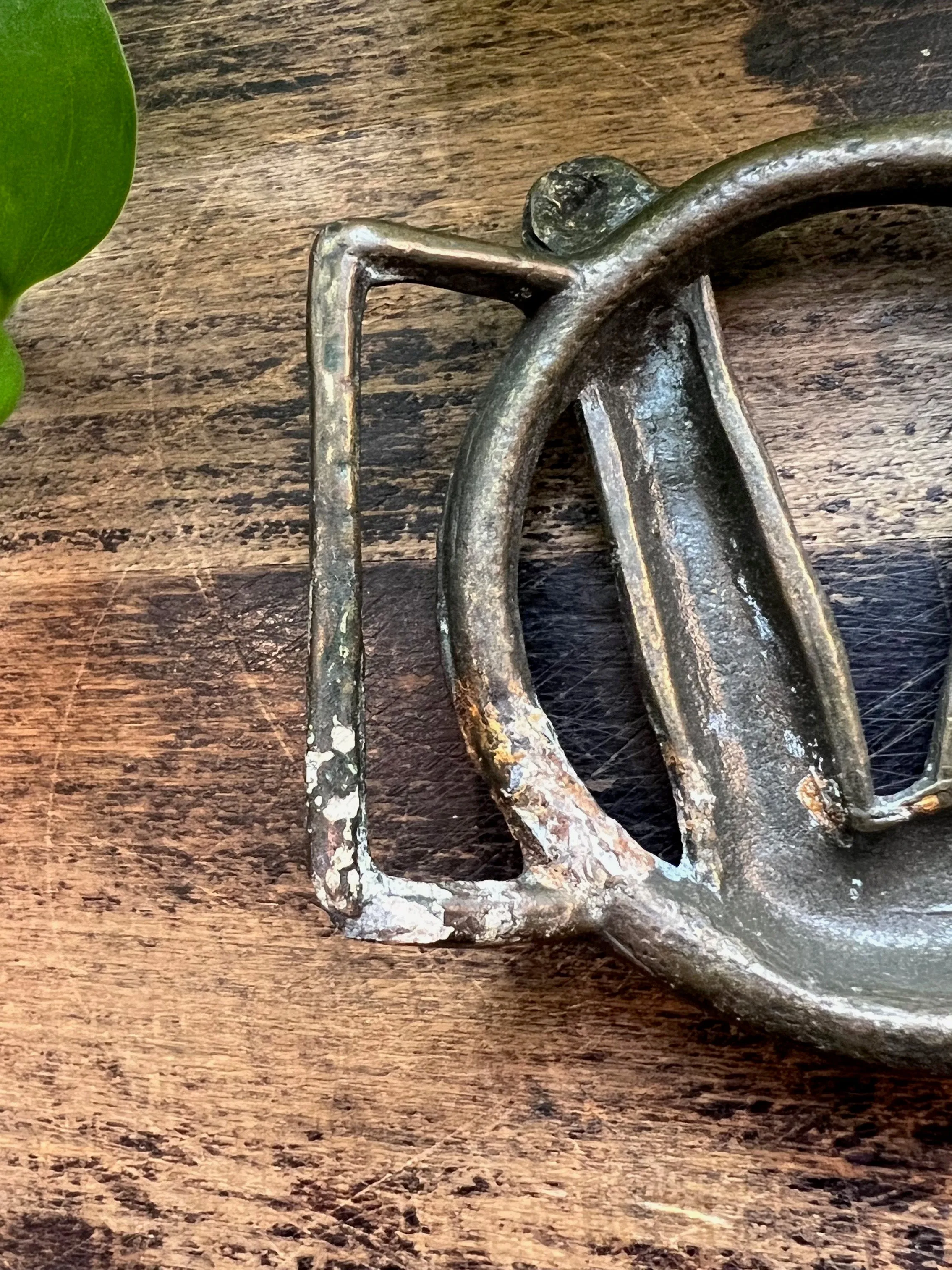 BUCKLE UP 1970's Solid Brass Peace Sign Belt Buckle