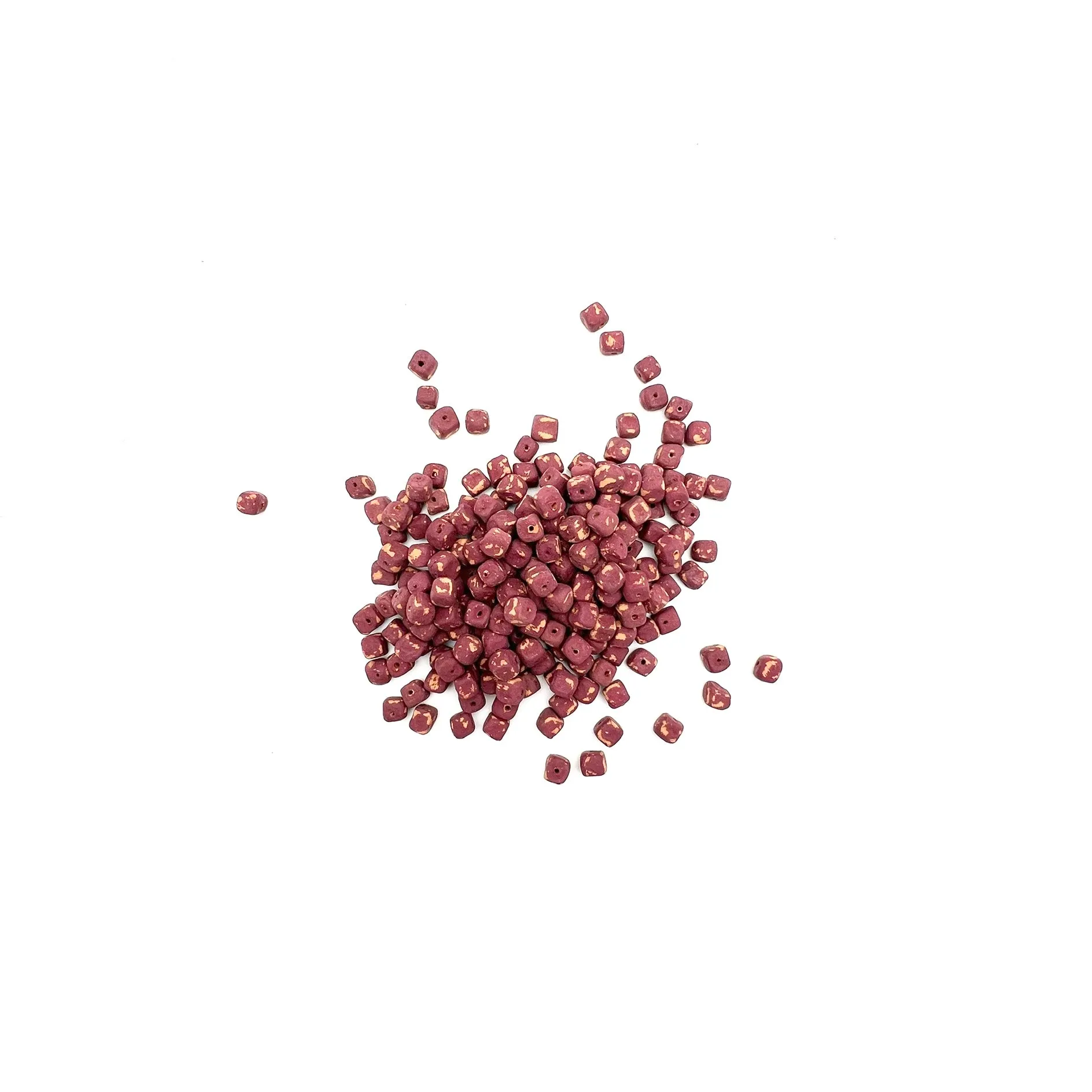 Bulk Beads - Painted Raspberry Crumble