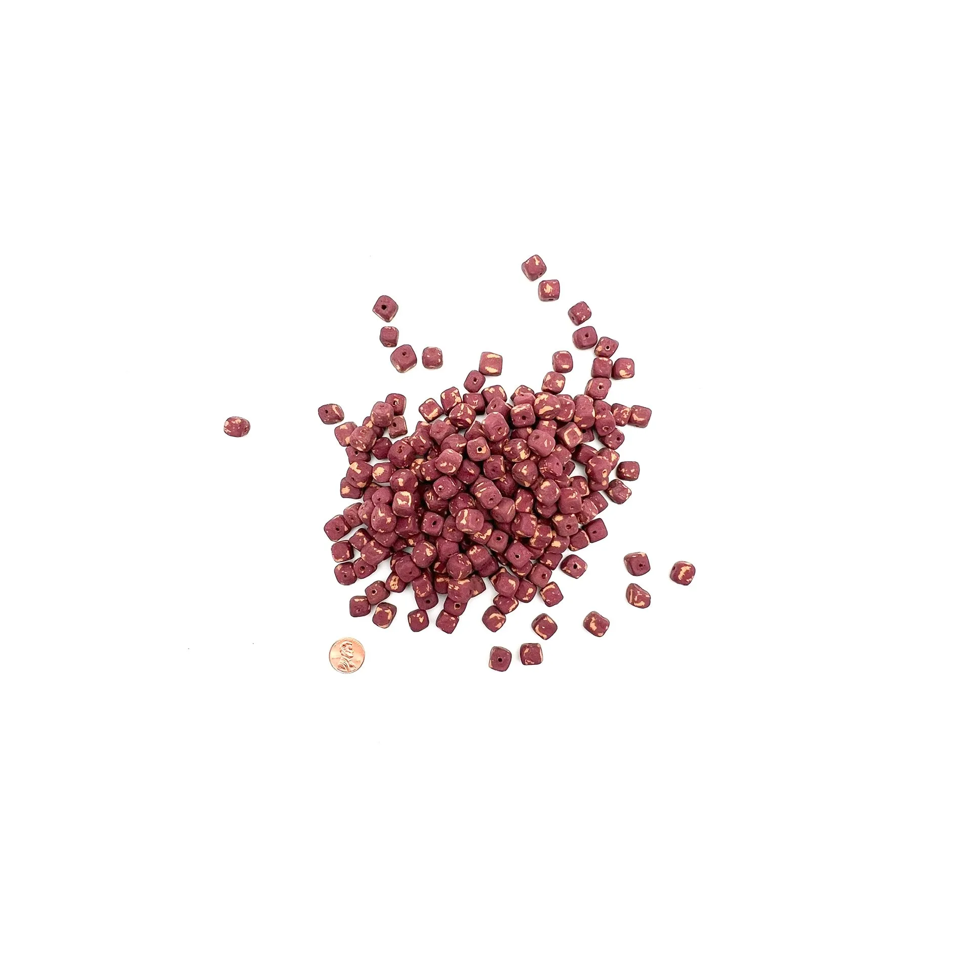 Bulk Beads - Painted Raspberry Crumble