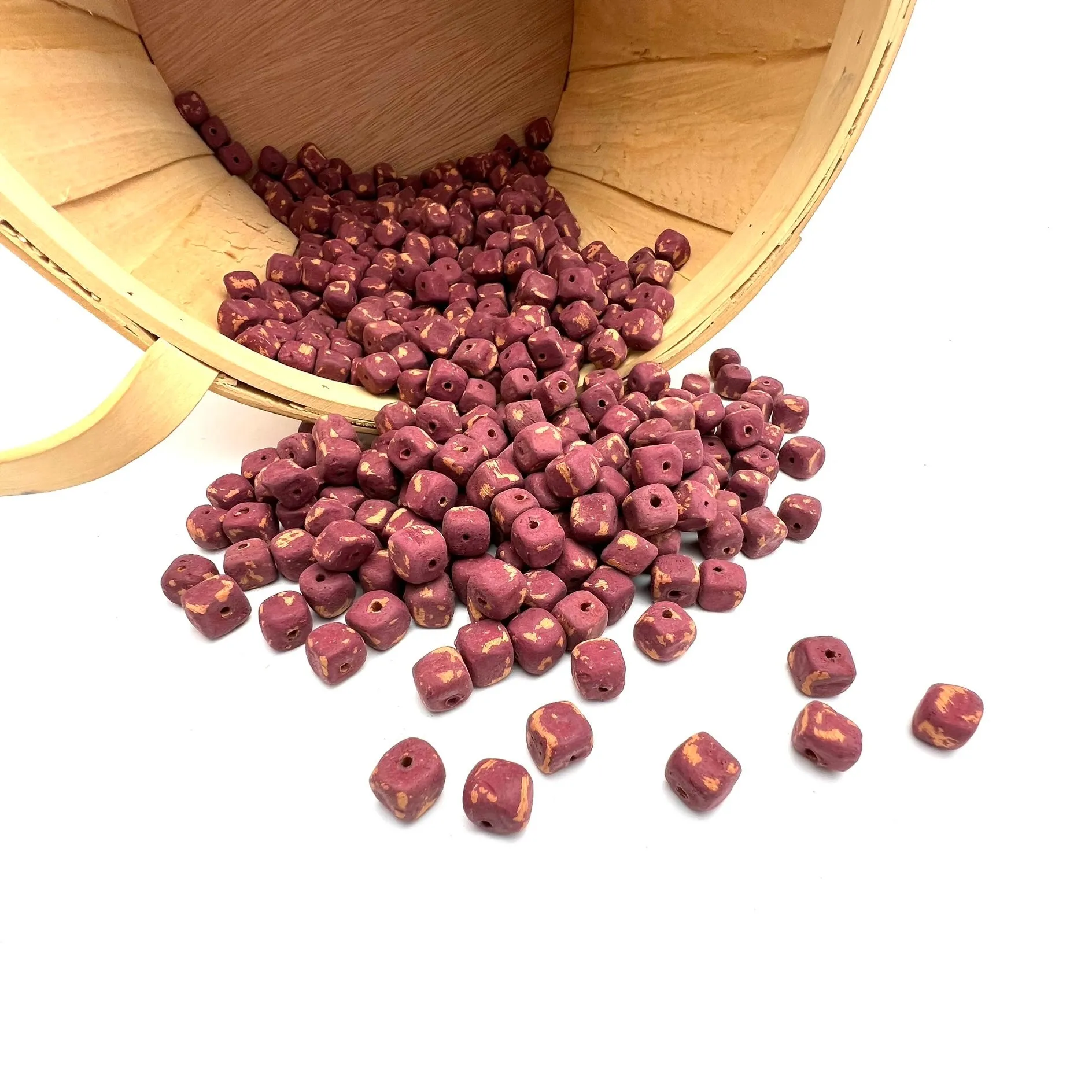 Bulk Beads - Painted Raspberry Crumble