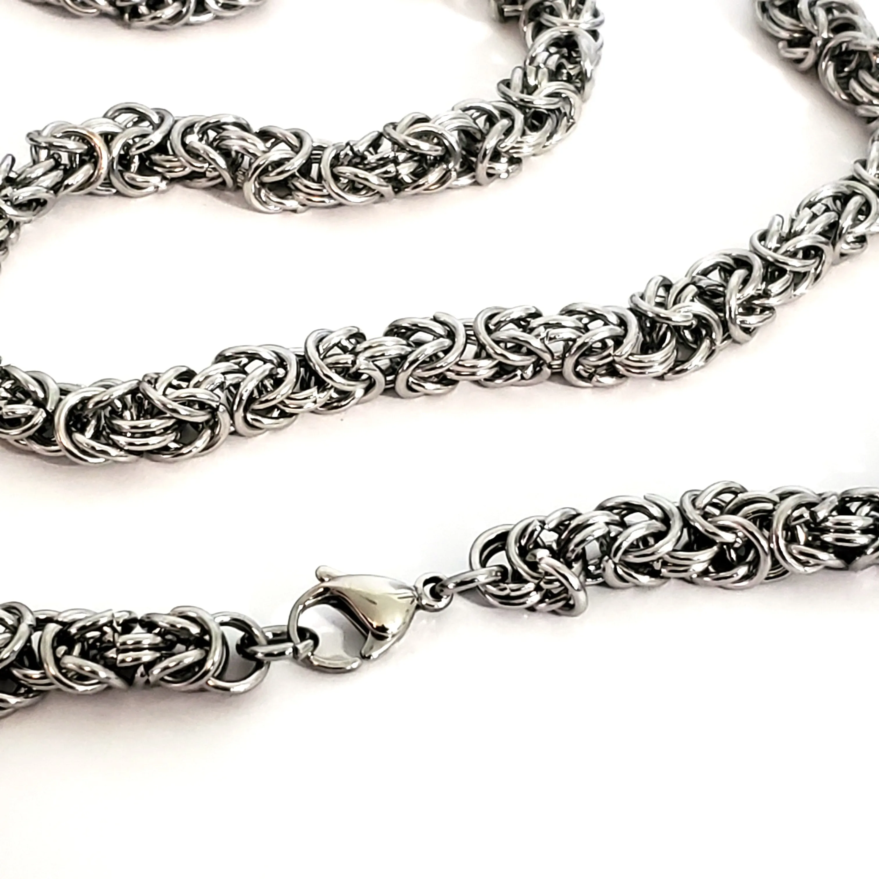 Byzantine Chain Stainless Steel, Open Links, 8mm Diameter, 1 Meter #1966 C