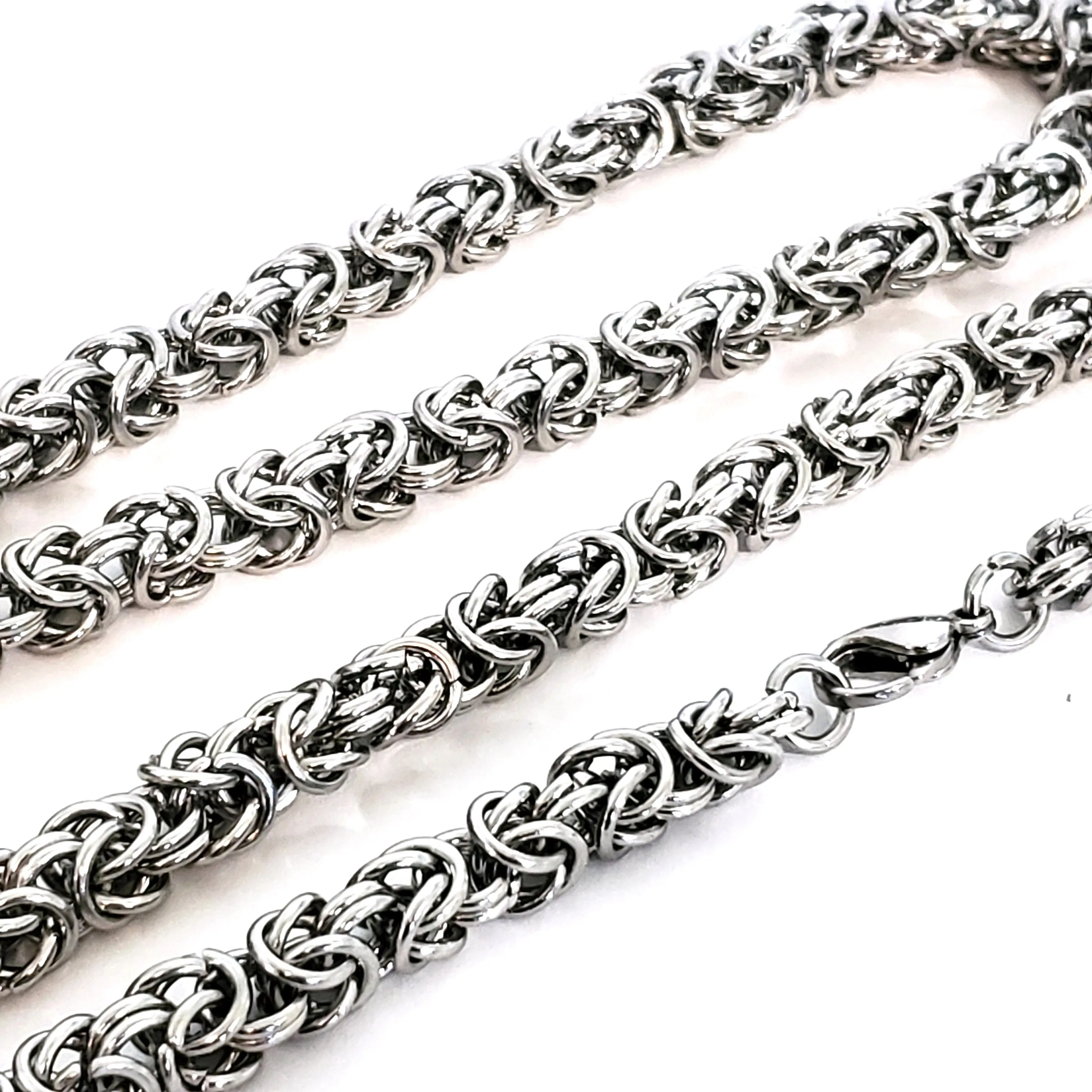 Byzantine Chain Stainless Steel, Open Links, 8mm Diameter, 1 Meter #1966 C