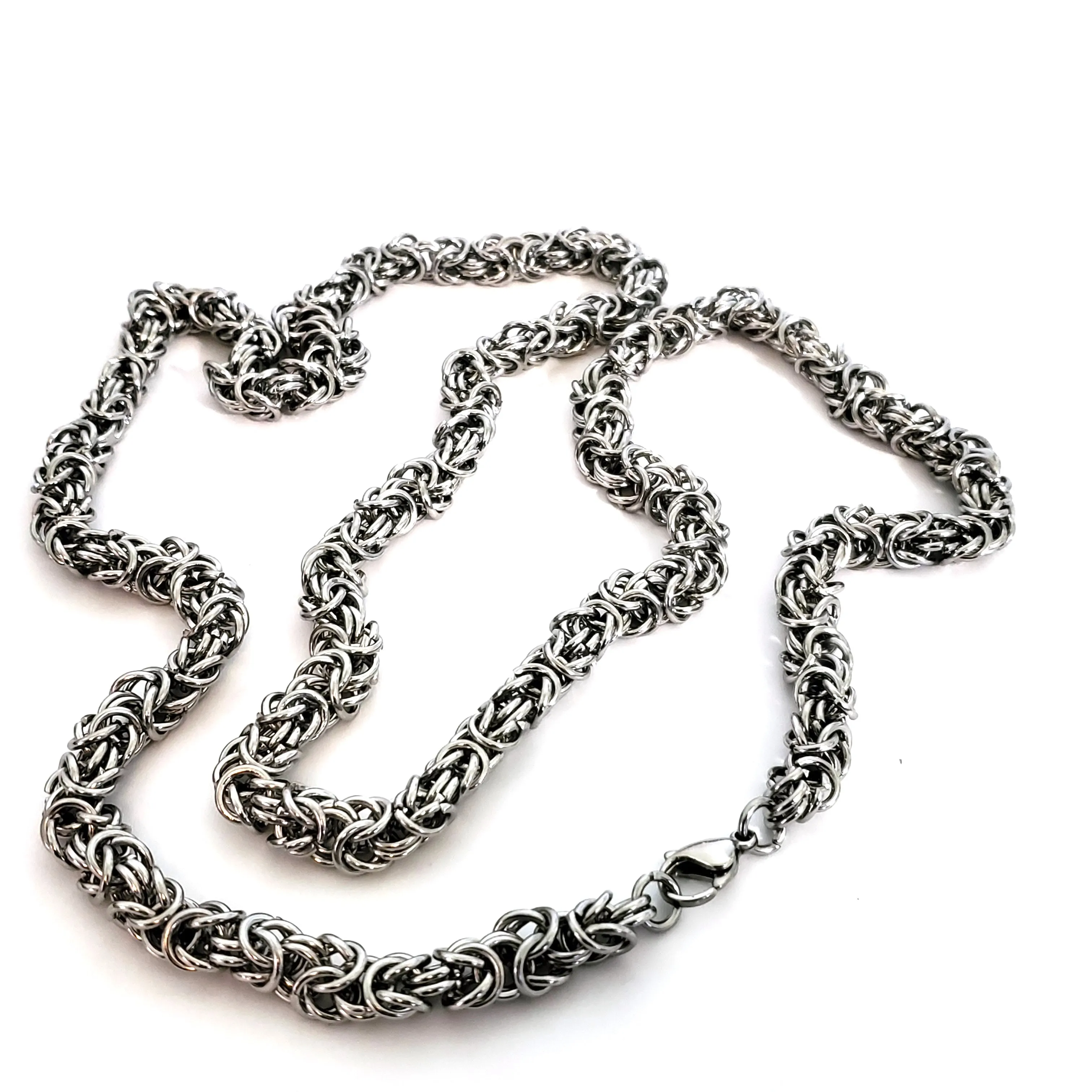 Byzantine Chain Stainless Steel, Open Links, 8mm Diameter, 1 Meter #1966 C