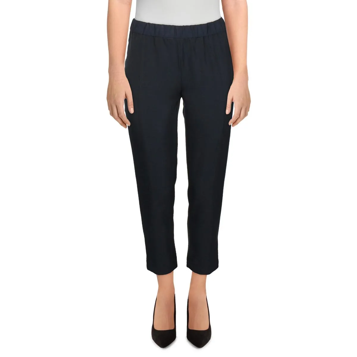 Calvin Klein Womens Cropped Pull On Straight Leg Pants