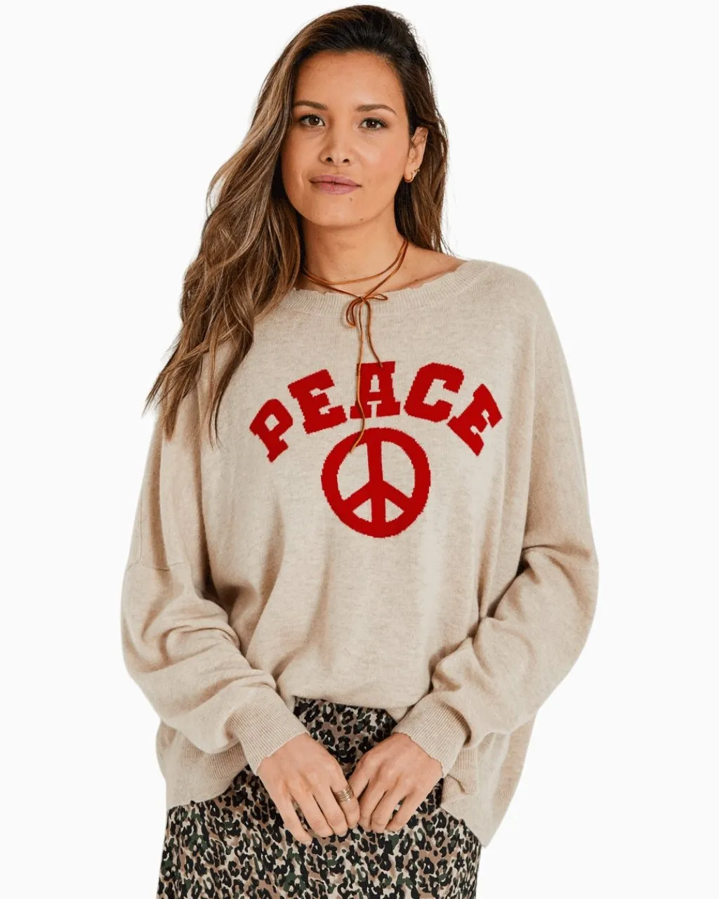 Cashmere Sweater Peace | Sable