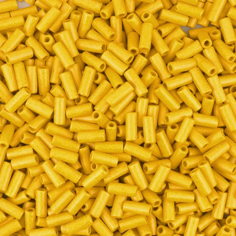 Ceramic Beads Wholesale-8x4mm Tube-Indian Yellow-Quantity 250