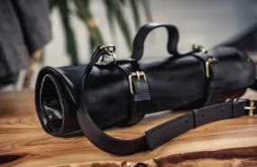 Chefs Knife Roll | Black Leather Knife Roll Bag | Free Personalization