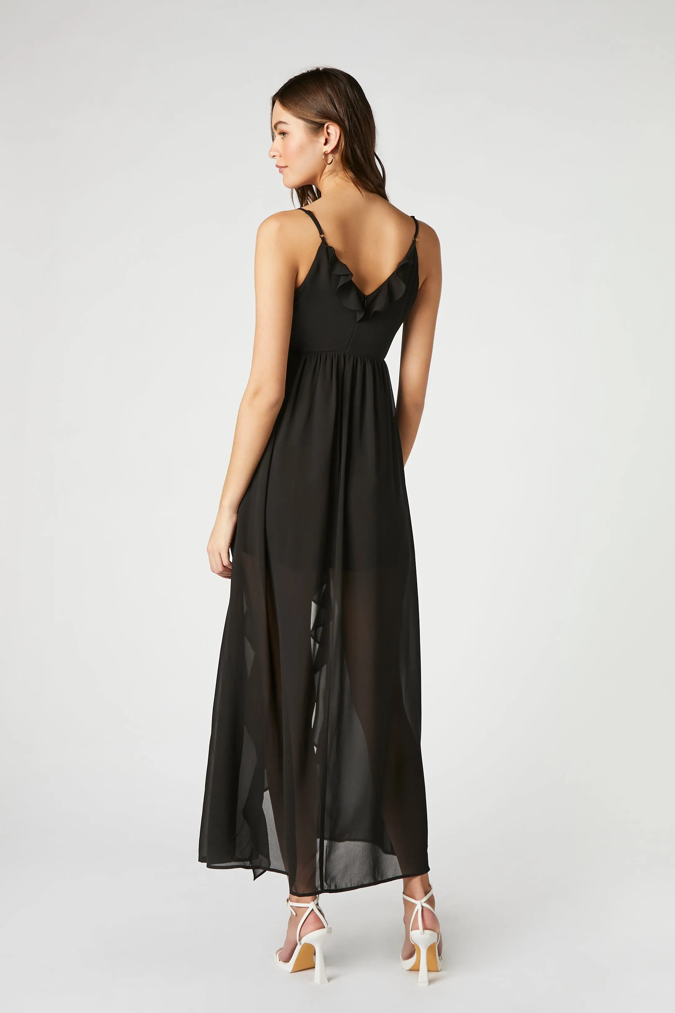 Chiffon Ruffle High-Low Dress