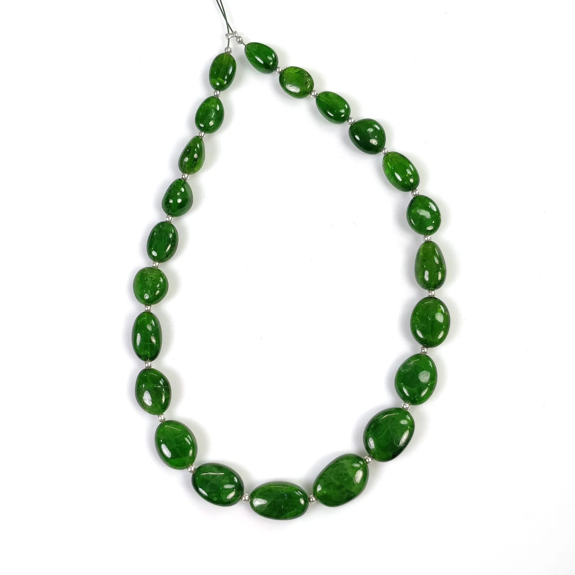 CHROME DIOPSIDE Gemstone Loose Beads : 52.00cts Natural Green Diopside Uneven Plain Nuggets 7.5*5.5mm - 11*8mm 9" (With Video)