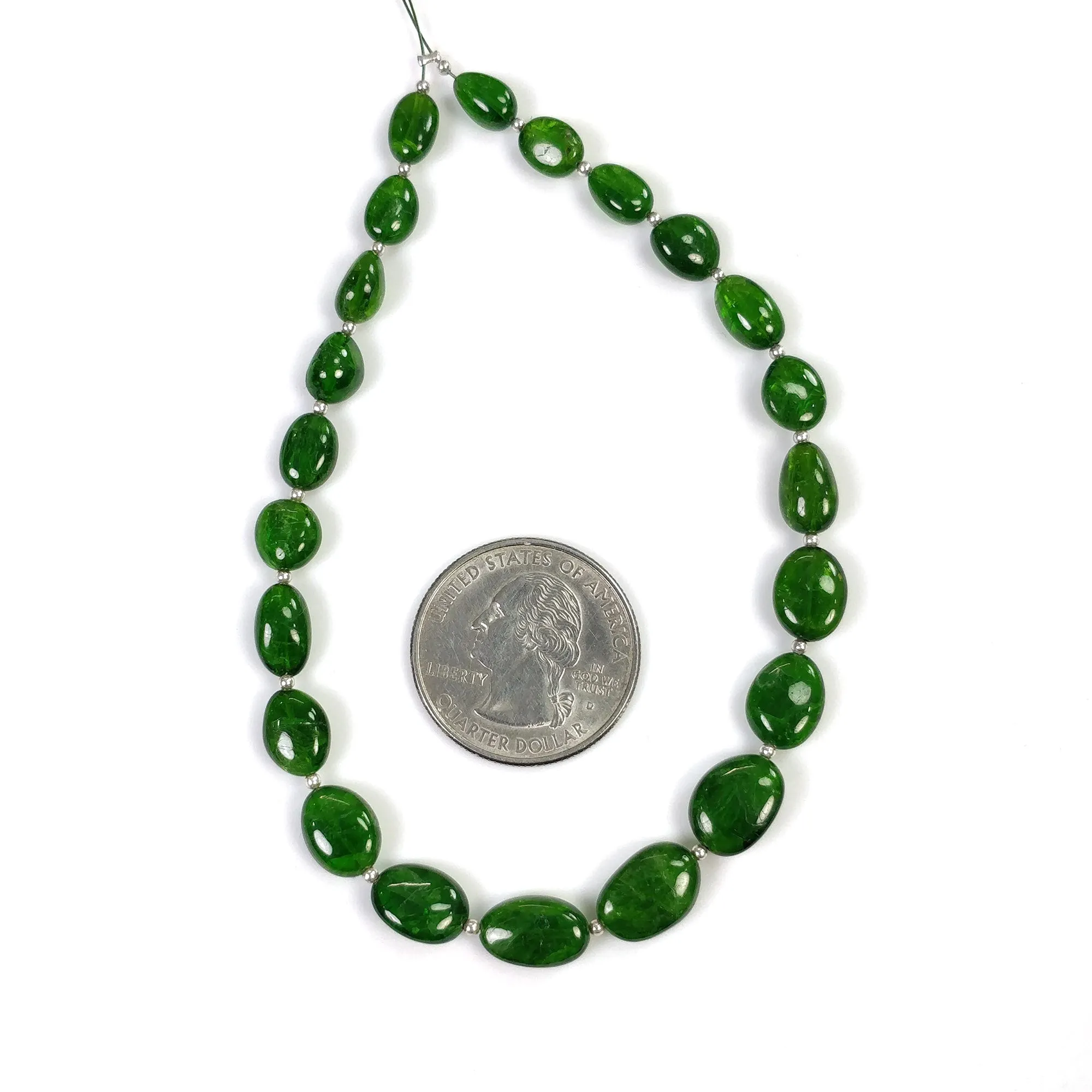 CHROME DIOPSIDE Gemstone Loose Beads : 52.00cts Natural Green Diopside Uneven Plain Nuggets 7.5*5.5mm - 11*8mm 9" (With Video)