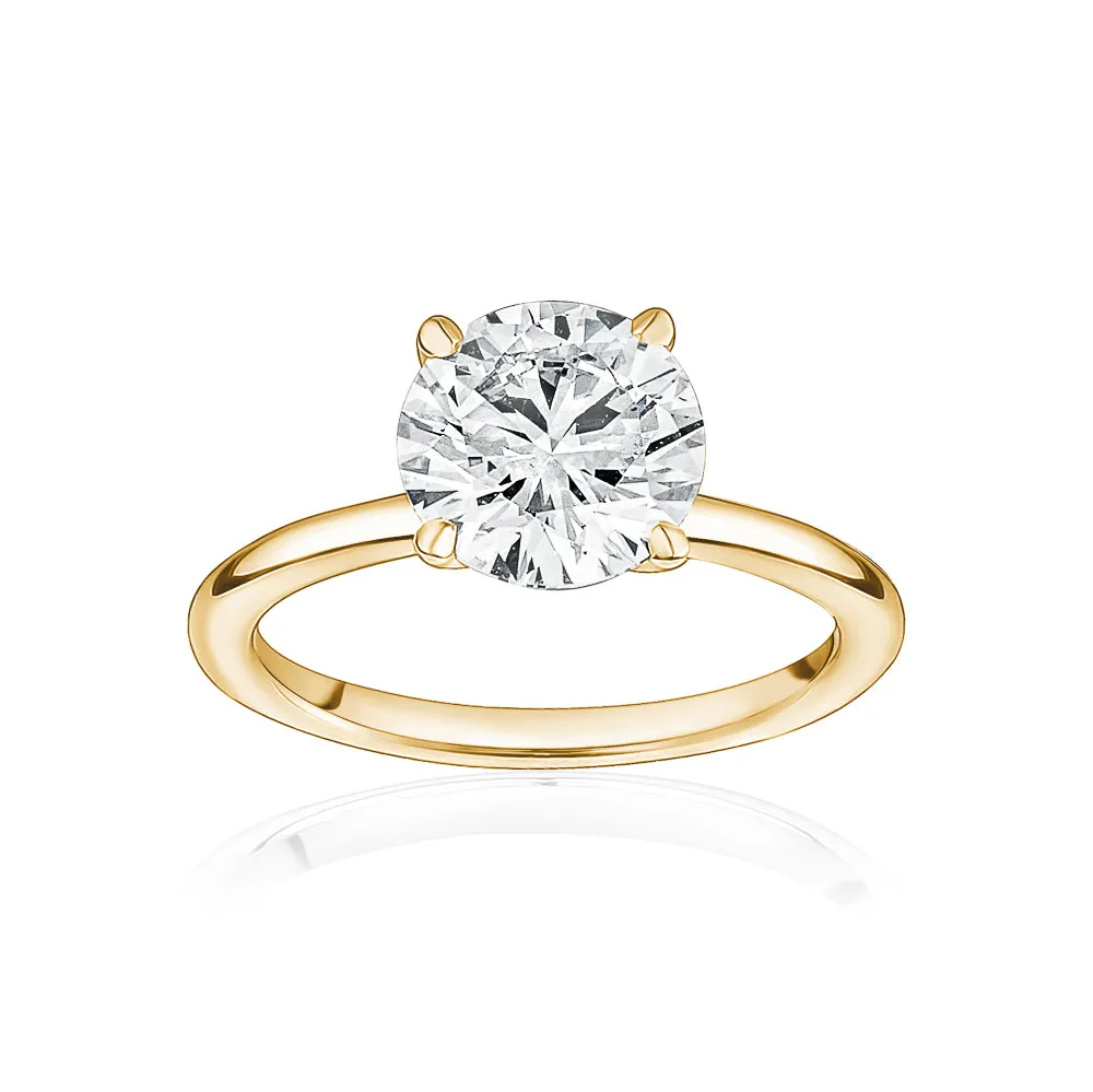 Classic Solitaire Ring with Yellow Gold Band