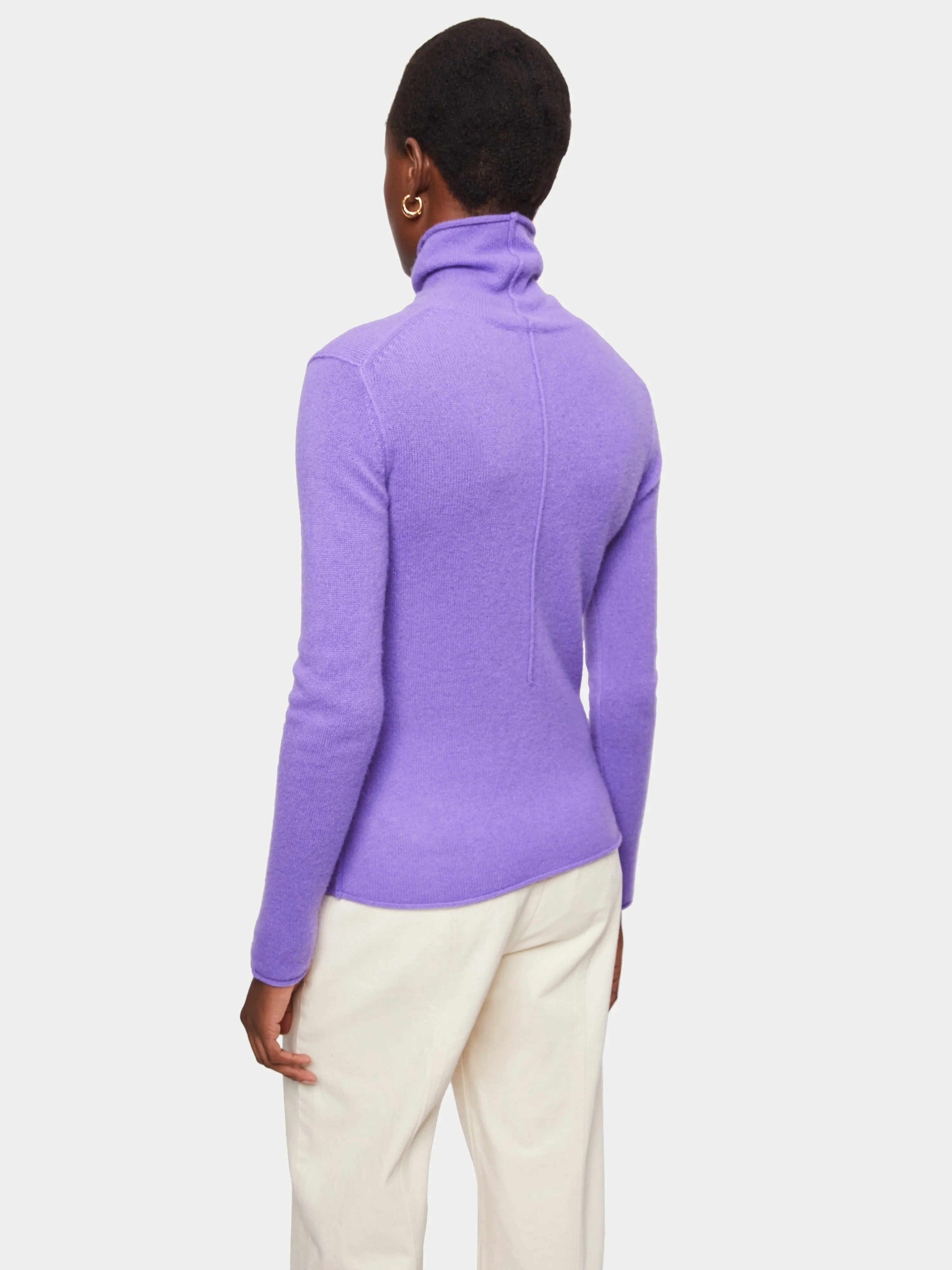 Cloud Cashmere Roll Neck | Purple