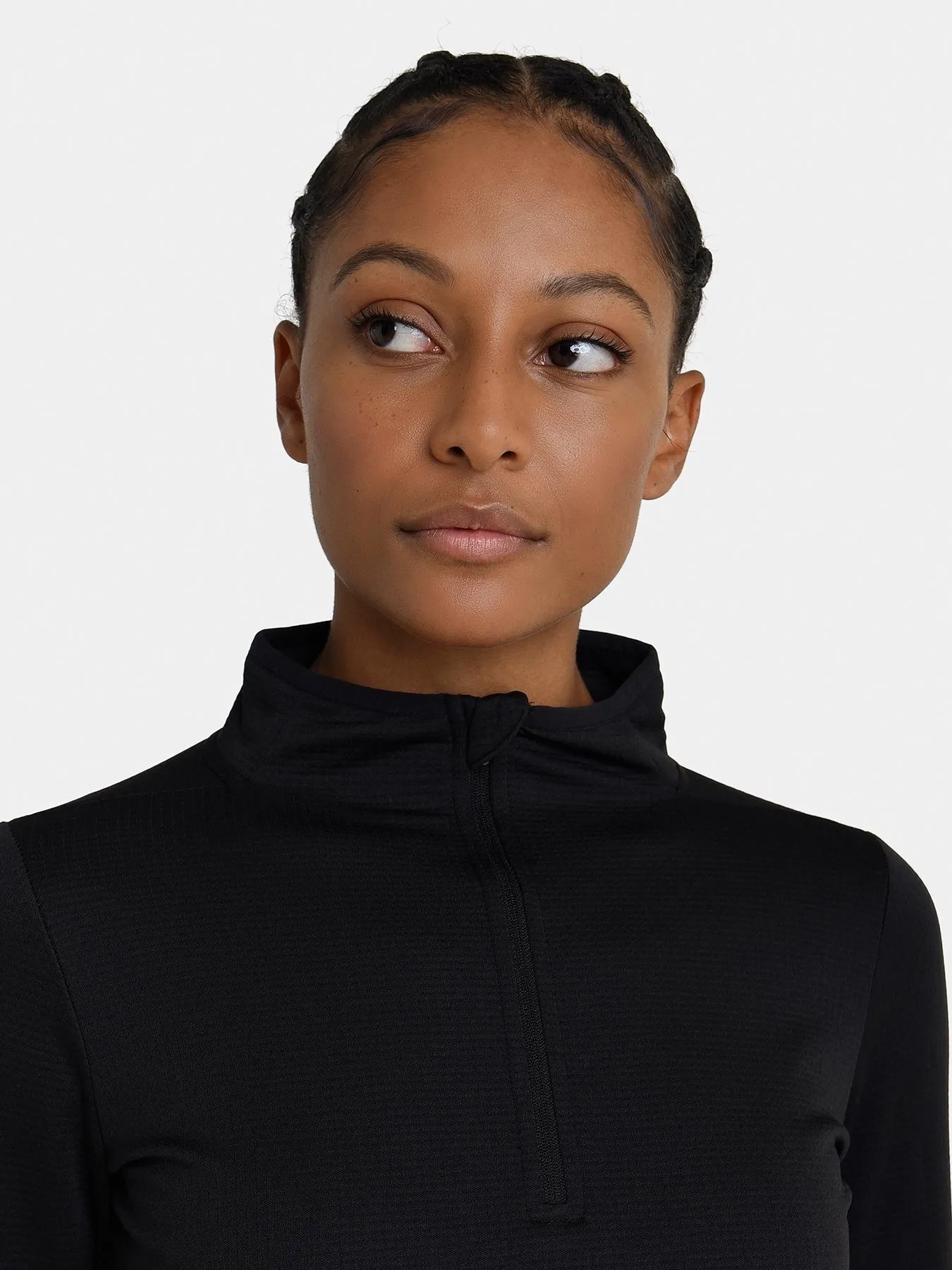 Cloud Fleece Quarter Zip Running Top For Women With Thumbholes & Side Zip Pocket