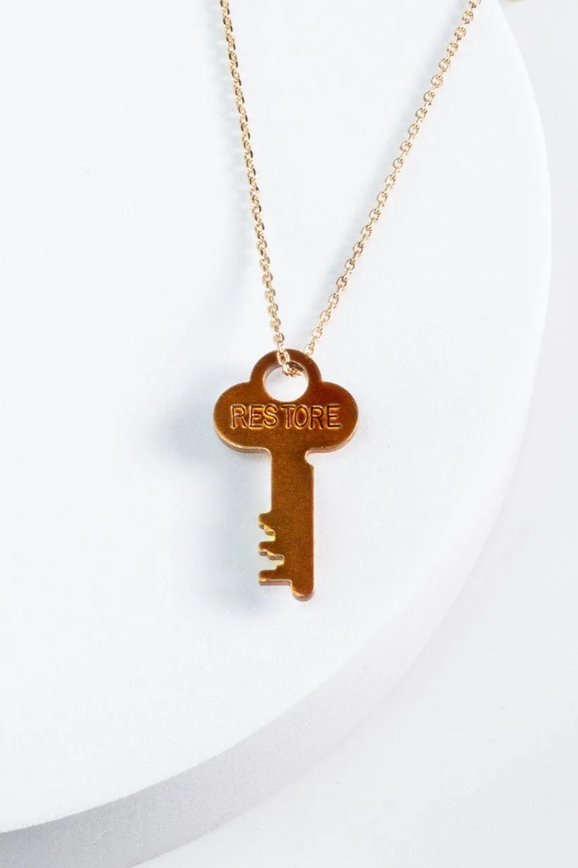 Color Dainty Key Gold Chain Necklace