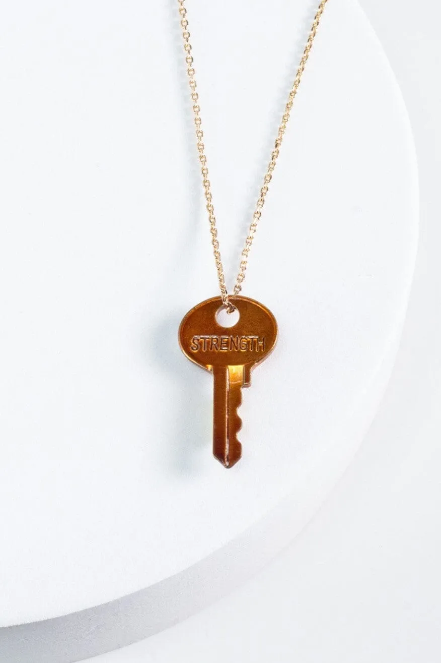 Color Dainty Key Gold Chain Necklace