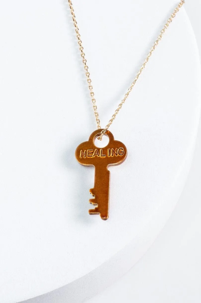 Color Dainty Key Gold Chain Necklace