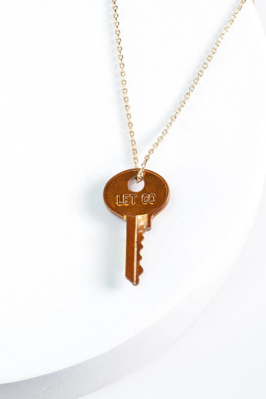 Color Dainty Key Gold Chain Necklace