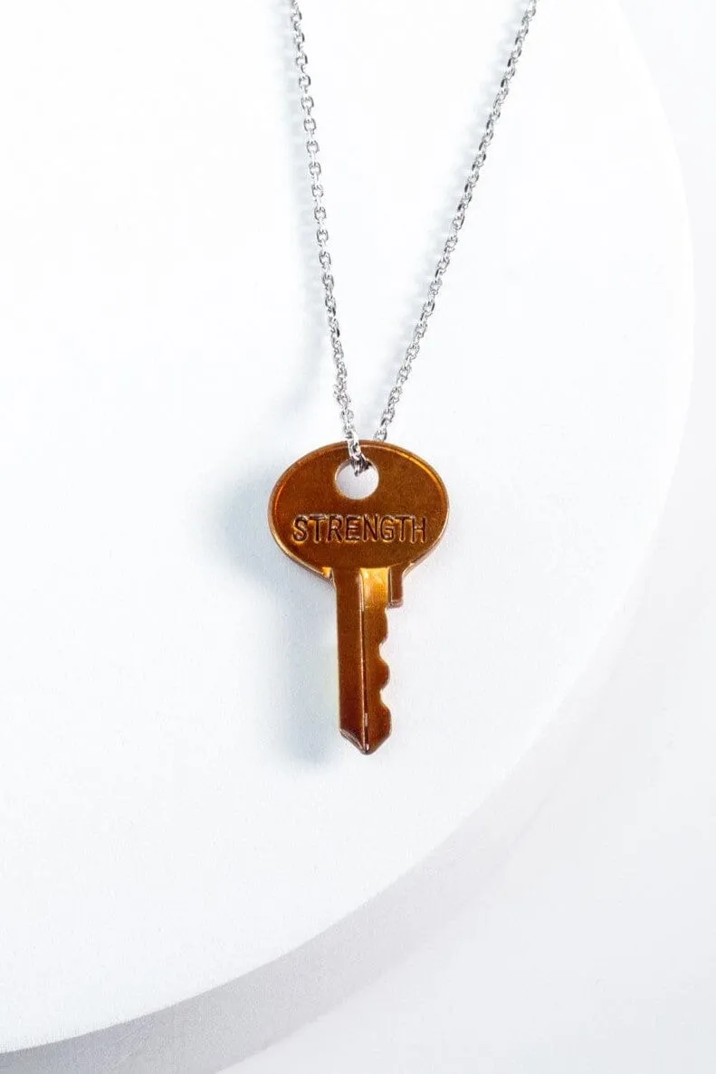 Color Dainty Key Silver Chain Necklace