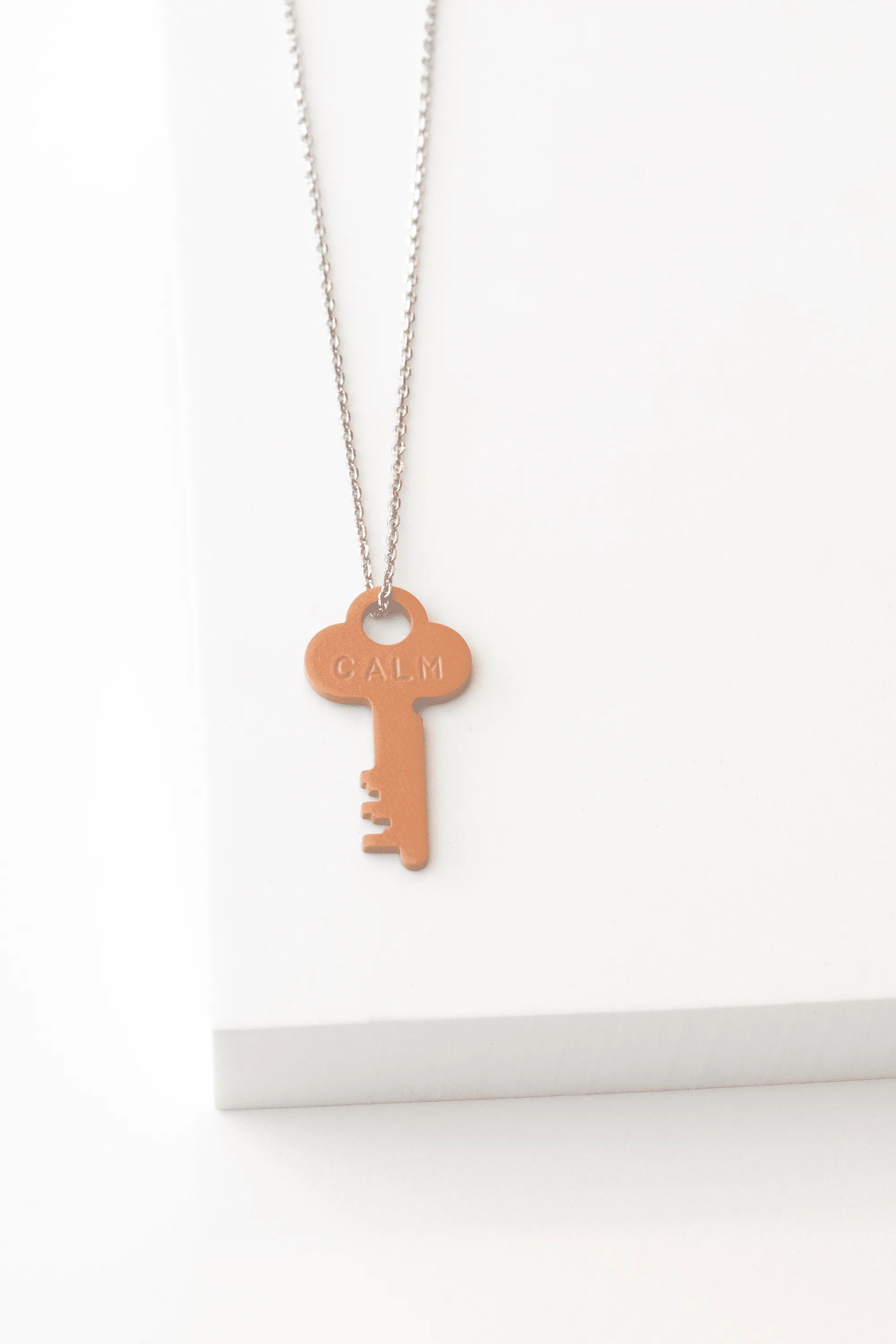 Color Dainty Key Silver Chain Necklace