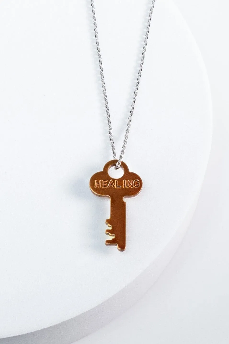 Color Dainty Key Silver Chain Necklace