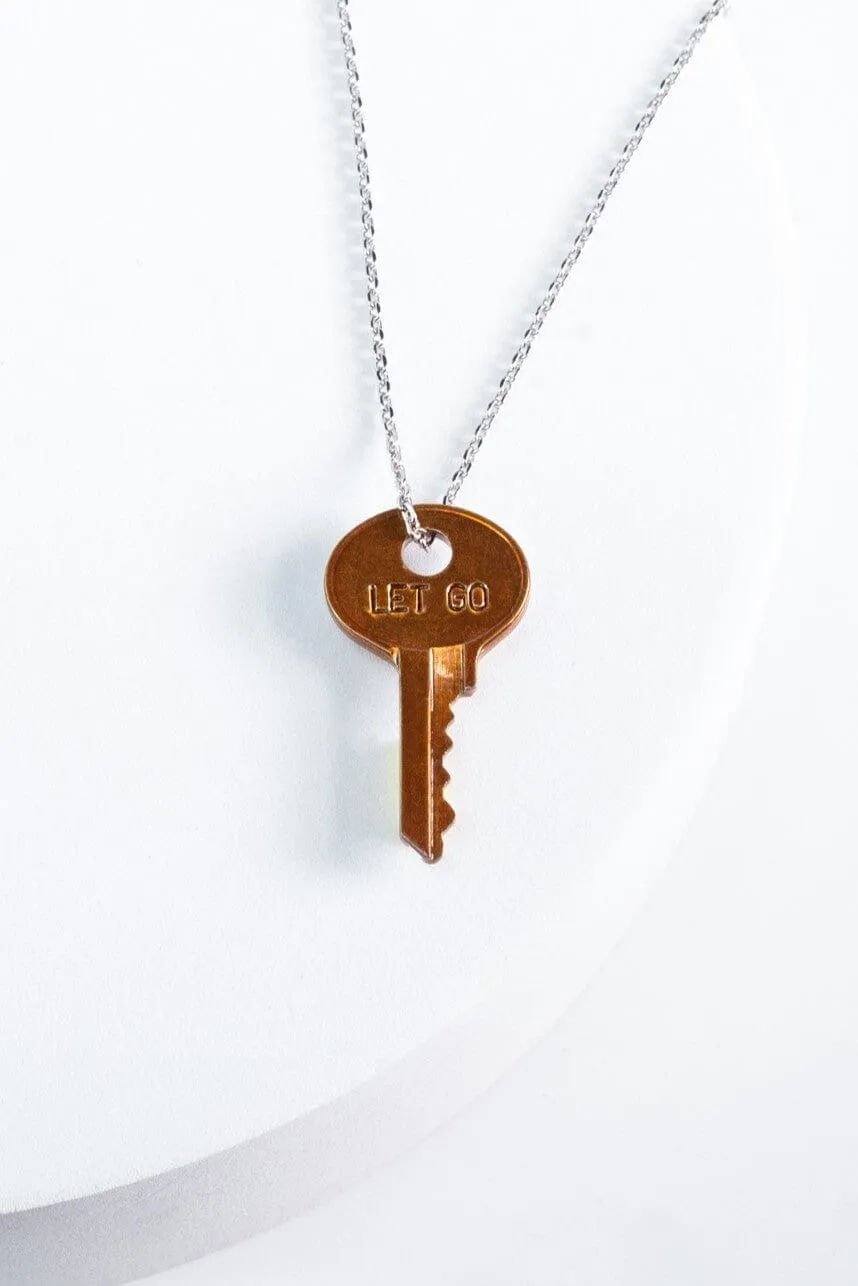 Color Dainty Key Silver Chain Necklace