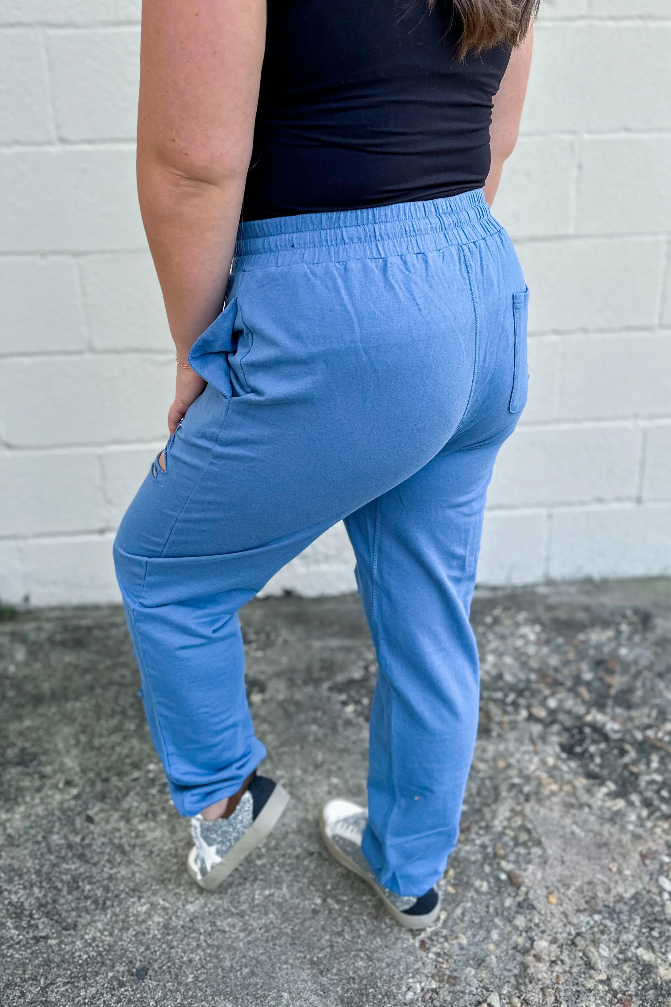 Comfort Zone Distressed Jogger Pants