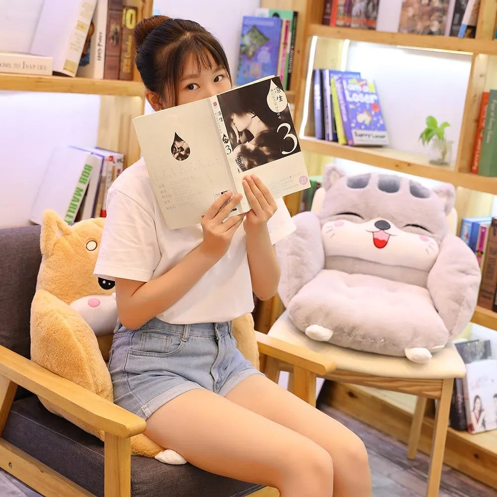 Creative cartoon rabbit plush semi-enclosed animal seat cushion thickened office chair cushion for leaning on student buttock