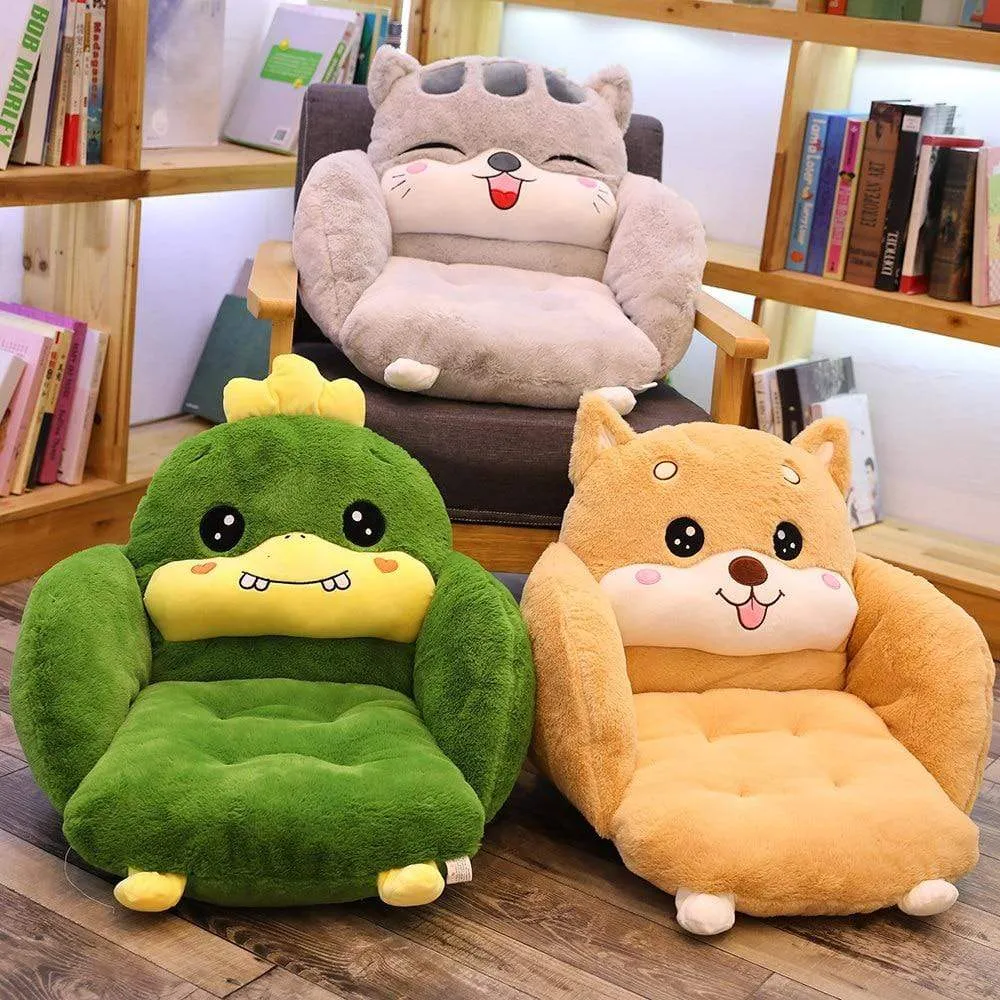 Creative cartoon rabbit plush semi-enclosed animal seat cushion thickened office chair cushion for leaning on student buttock