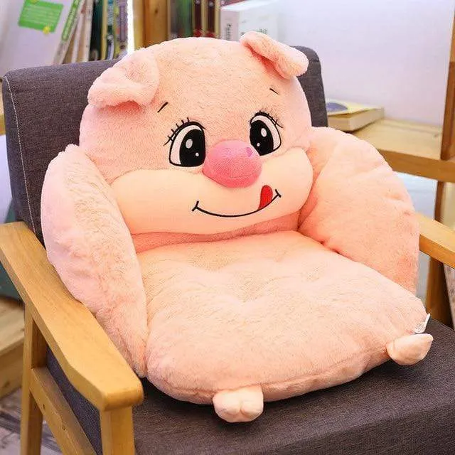 Creative cartoon rabbit plush semi-enclosed animal seat cushion thickened office chair cushion for leaning on student buttock