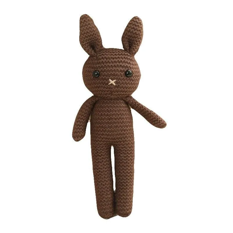 Creative Handmade knitted Rabbit Doll Animal Stuffed Plush Toy Baby Soothing Baby Sleeping Plush Toy Gifts for Kids Birthday