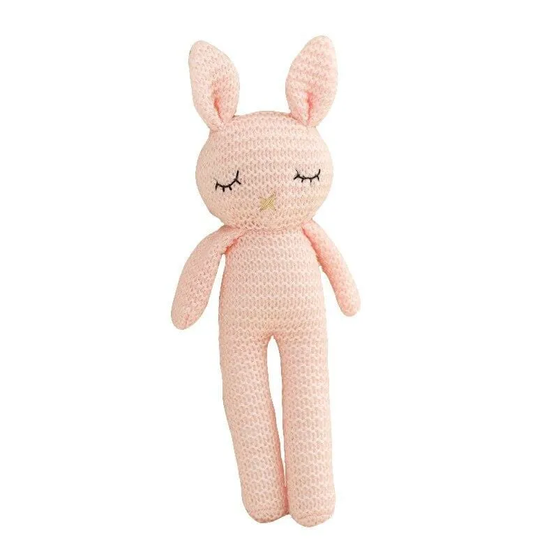 Creative Handmade knitted Rabbit Doll Animal Stuffed Plush Toy Baby Soothing Baby Sleeping Plush Toy Gifts for Kids Birthday