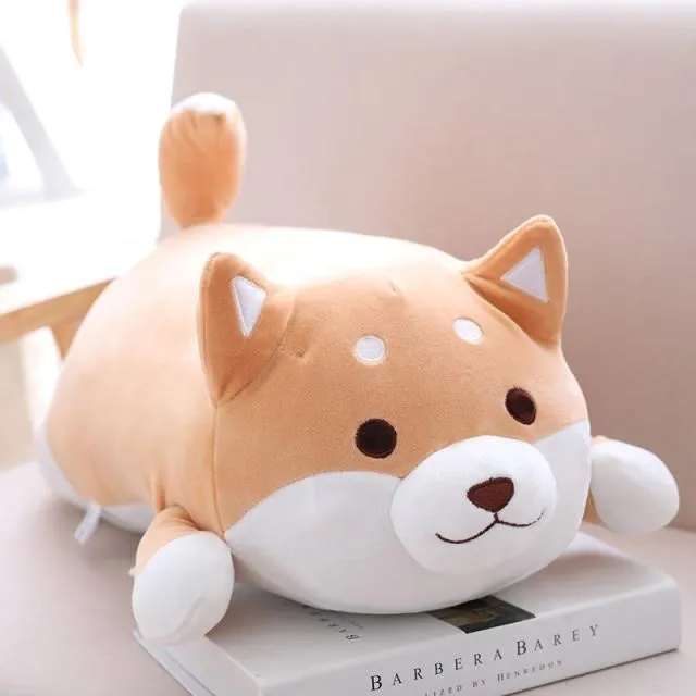 Cute Corgi Dog doll pillow Shiba Inu plush toy  holding sleeping doll Stuffed animal pillow gift for baby 35cm