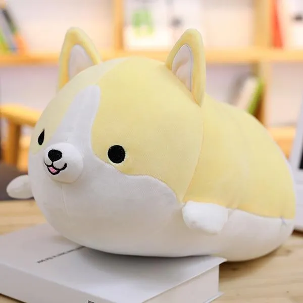 Cute Corgi Dog doll pillow Shiba Inu plush toy  holding sleeping doll Stuffed animal pillow gift for baby 35cm