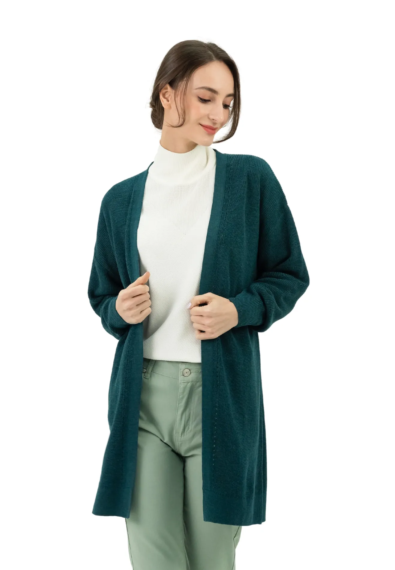 DAISY By VOIR Buttonless Open Flare Cardigan Sweater