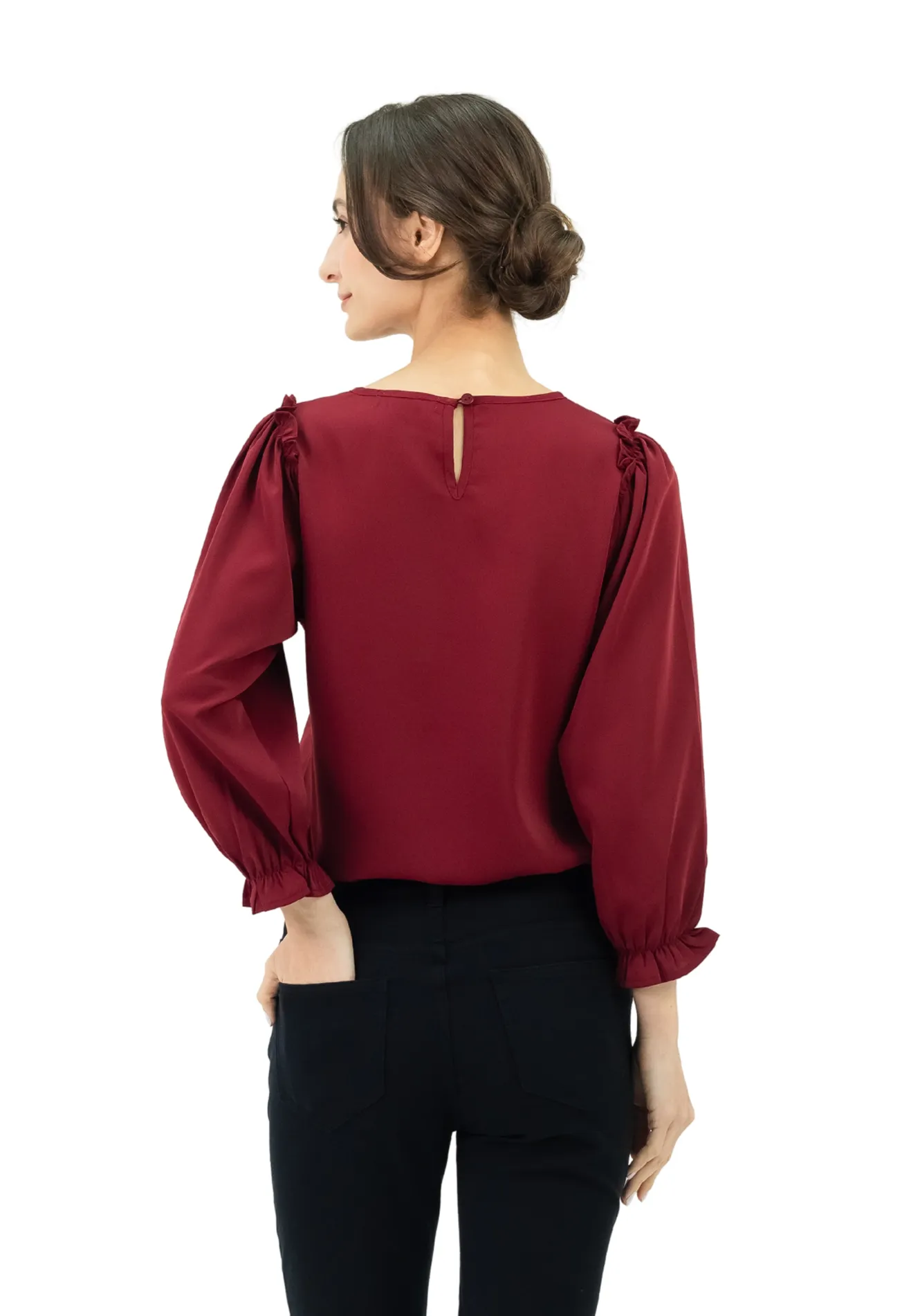 DAISY BY VOIR Delilah Ruched Trim Glam Blouse