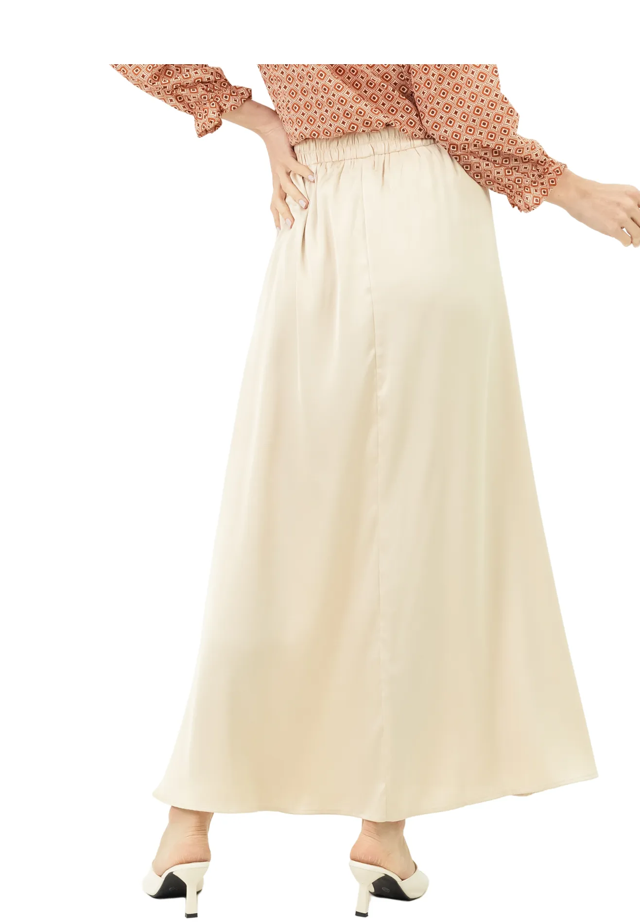 DAISY By VOIR Flowy Satin Maxi Skirt