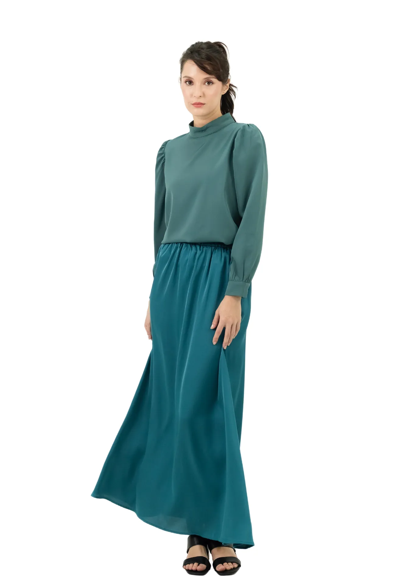 DAISY By VOIR Flowy Satin Maxi Skirt