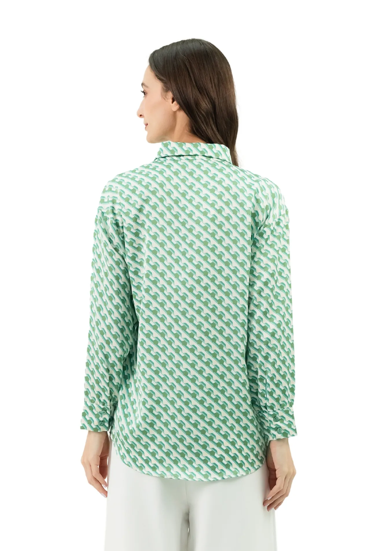 DAISY By VOIR Geometric Print Button Shirt