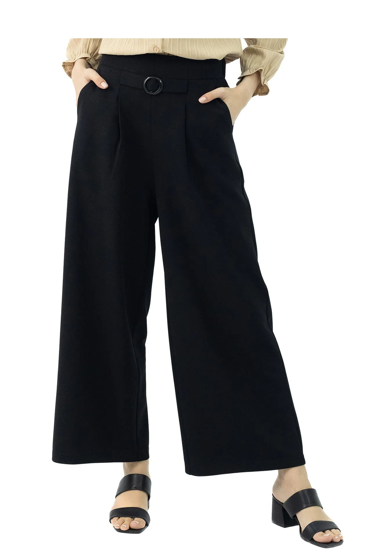 DAISY By VOIR KOL Pleated Side Buckle Pants